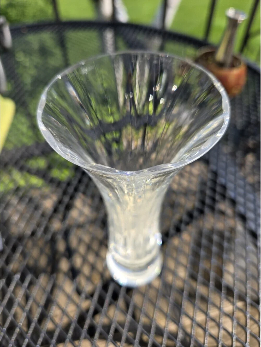 Vintage Lenox Optika Clear Glass Bud Vase 7.25